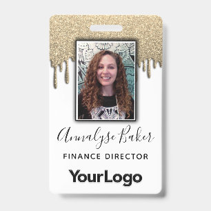 Gold Glitter Professional CNA Nurse Photo Name  Badge