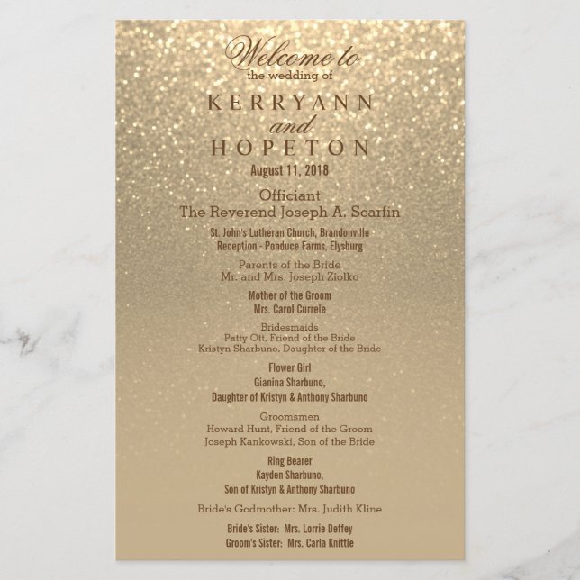 Gold Glitter - Program (Front)