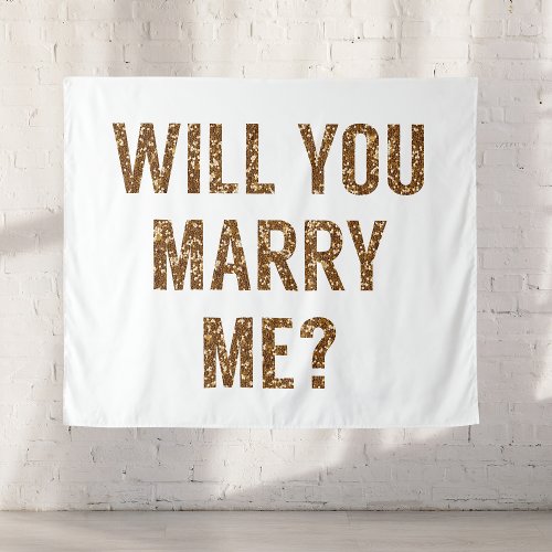 Gold Glitter Proposal Will You Marry Me Backdrop 