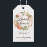 Gold Glitter Pumpkins Wreath Fall Bridal Shower Gift Tags<br><div class="desc">These customizable bridal shower gift tags add a floral accent to your gifts and favours. They feature a white hydrangea floral wreath. Personalize by adding your message. These hydrangea bridal shower gift tags are perfect for spring and winter bridal showers. Matching items are available.</div>