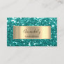 Gold  Glitter QR Code Logo Tiffanyies Emerald  Bus Business Card