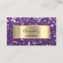 Gold  Glitter QR Code Logo Violet Purple Amethyst  Business Card