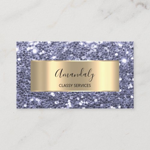 Gold  Glitter QRCode Logo Beauty Shop Blue Spark B Business Card