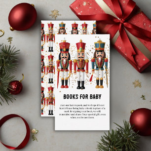 Gold Glitter Red & Blue Nutcracker Baby Shower Enclosure Card