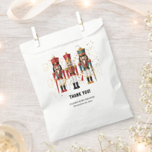 Gold Glitter Red & Blue Nutcracker Baby Shower Favor Bag