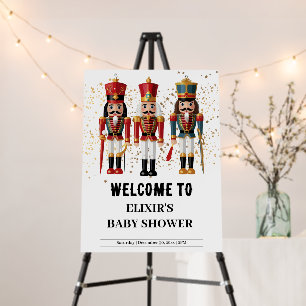Gold Glitter Red & Blue Nutcracker Baby Shower Foam Board