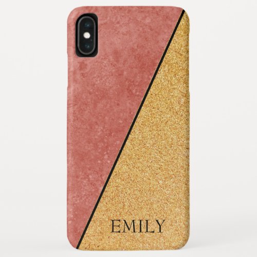 Gold Glitter Red Marble iPhone XS Max Case