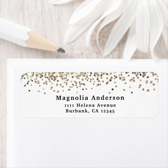 Gold Glitter Return Address Label (Insitu)