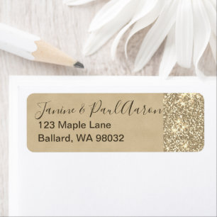 Gold Glitter Return Address Label