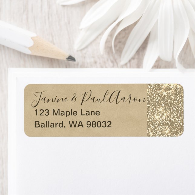 Gold Glitter Return Address Label (Insitu)