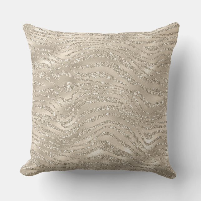 Gold Glitter Reversible Luxury Pillow (Front)