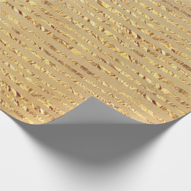 Gold Glitter Ribbon Design  Wrapping Paper (Corner)
