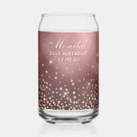 Gold Glitter Rose Gold Foil 21st Birthday Can Glass<br><div class="desc">A classic girly faux sparkly gold glitter over a faux rose gold metallic or brushed metal style foil background. Customize the font styles to create your own personalized glass for her special celebration. Twenty one years old.</div>