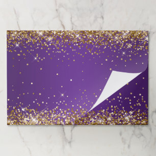 Gold Glitter Royal Purple Ombre Paper Pad