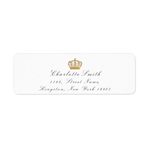 Gold Glitter RSVP Crown Princess Bridal White Label