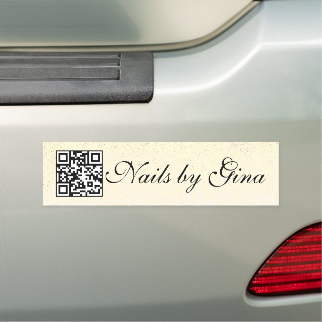 Gold Glitter Salon Nail Eyelash Business QR Code  Car Magnet (In Situ)