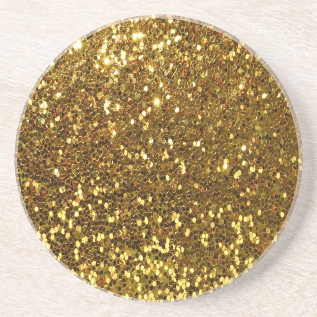 Gold Glitter Sandstone Coaster (Front)