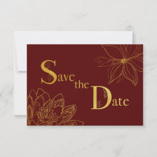 Gold Glitter Save the Date Typography Card