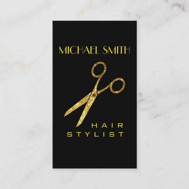 Gold Glitter Scissors Hair Stylist Appointment (Front)