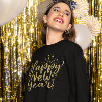 Gold Glitter Script Happy New Year