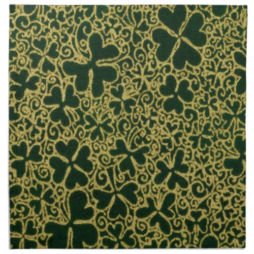 Gold Glitter Shamrocks Napkin