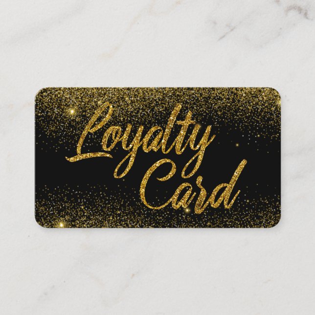 Gold Glitter Shimmer Dust Loyalty Card (Front)