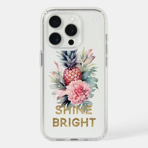 Gold Glitter Shine Pineapple iPhone 15 Pro Case