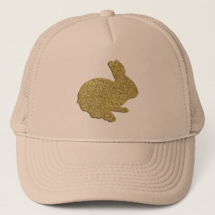 Gold Glitter Silhouette Easter Bunny Hat