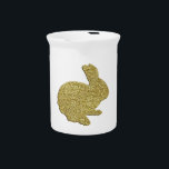Gold Glitter Silhouette Easter Bunny Pitcher<br><div class="desc">Complement your dining room or kitchen and freshen up your table's look with this decorative and functional pitcher. An elegant way to serve water, milk, juice or iced tea at any meal or use it to hold utensils, brushes, or a bouquet on the table. Ideal for both indoor and outdoor...</div>