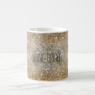 Gold Glitter Silver Diamond Shine Bright Coffee Mug