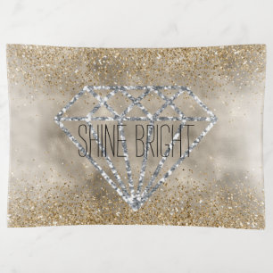 Gold Glitter Silver Diamond Shine Bright Trinket Tray