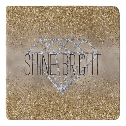 Gold Glitter Silver Diamond Shine Bright Trivet