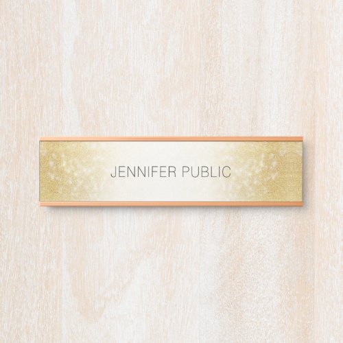 Gold Glitter Simple Design Modern Template Elegant Door Sign