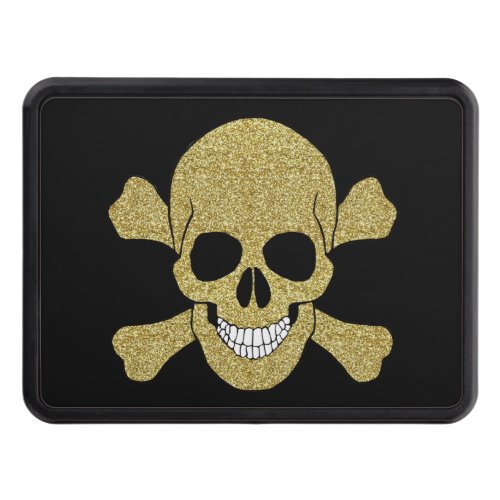 Gold Glitter Skull And Crossbones Hitch Cover