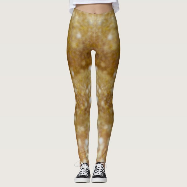 Gold Glitter Slime Leggings (Front)