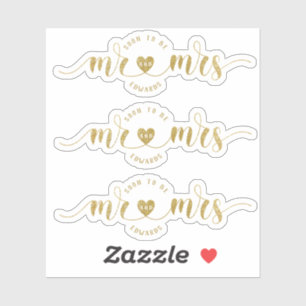 Gold glitter Soon to Be Mr and Mrs Wedding Shower Sticker