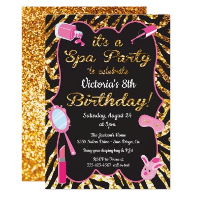 Nail Polish Spa Girls Birthday Party Invitations Zazzle Com