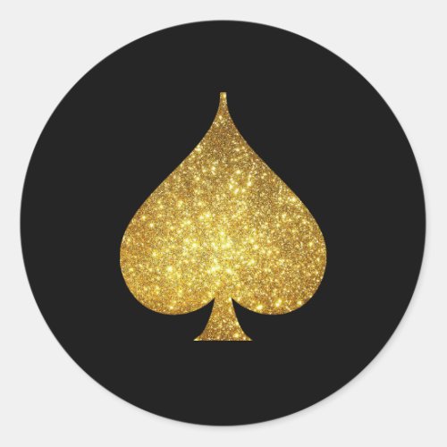 Gold Glitter Spade Symbol Sticker