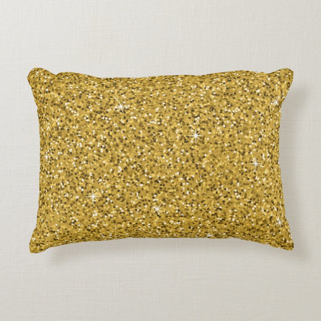 Gold Glitter Sparkle  Accent Pillow (Front)