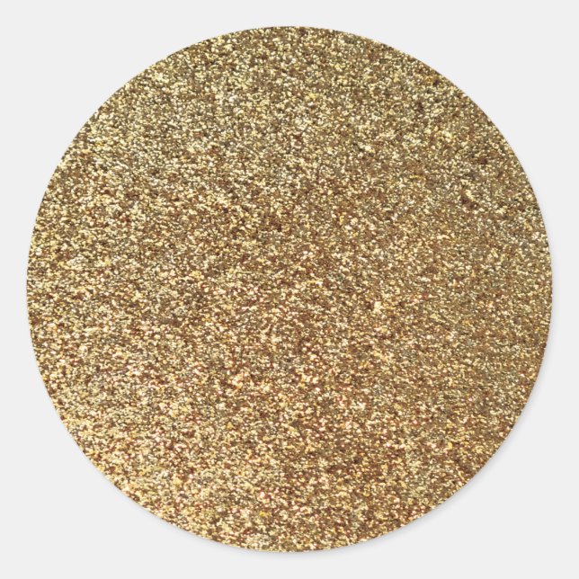 gold glitter sparkle backdrop background classic round sticker (Front)