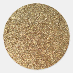 gold glitter sparkle backdrop background classic round sticker
