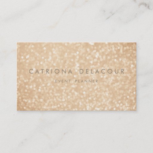 Customizable Gold Glitter Sparkle Bokeh Business Card