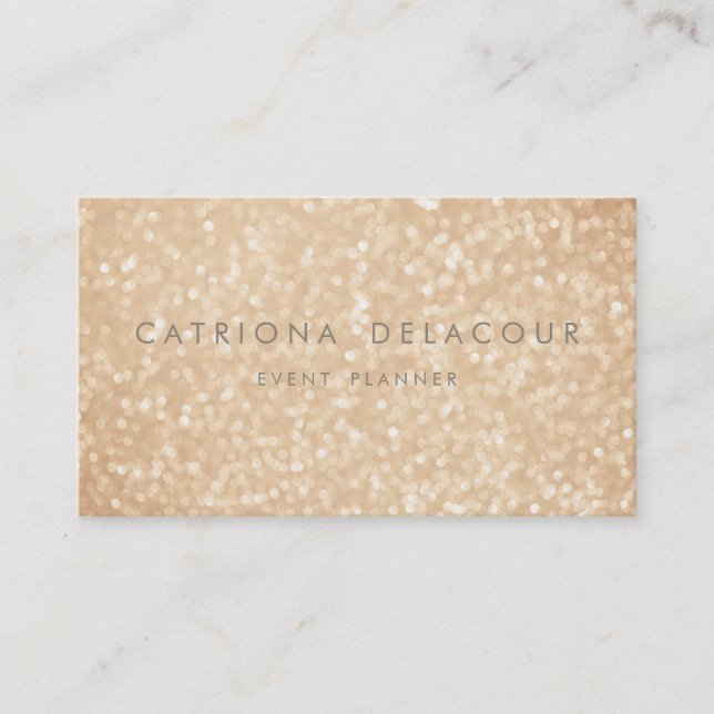Gold Glitter Sparkle Bokeh Business Card (Front)