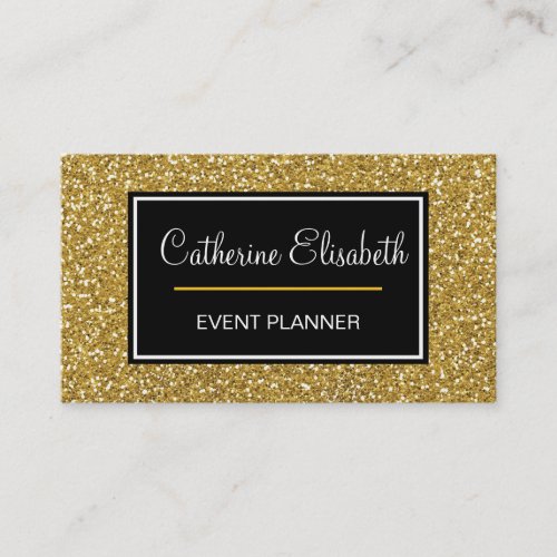 Gold Glitter Sparkle Double Sided Business Cards
