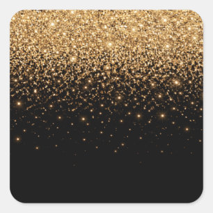 Gold Glitter Sparkle Elegant Luxury Texture Square Sticker