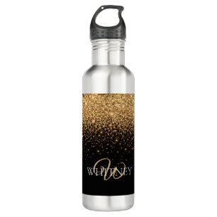 Gold Glitter Sparkle Elegant Luxury Texture        Stainless Steel Water Bottle