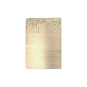 Gold Glitter Sparkle Eyelashes Monogram Name Passport Holder (Back)