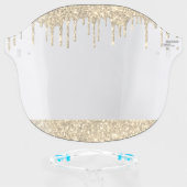 Gold Glitter Sparkle Glam Luxury Salon Face Shield (Front w/Glasses)