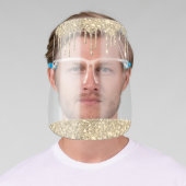 Gold Glitter Sparkle Glam Luxury Salon Face Shield (Insitu)