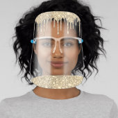 Gold Glitter Sparkle Glam Luxury Salon Face Shield (Insitu)